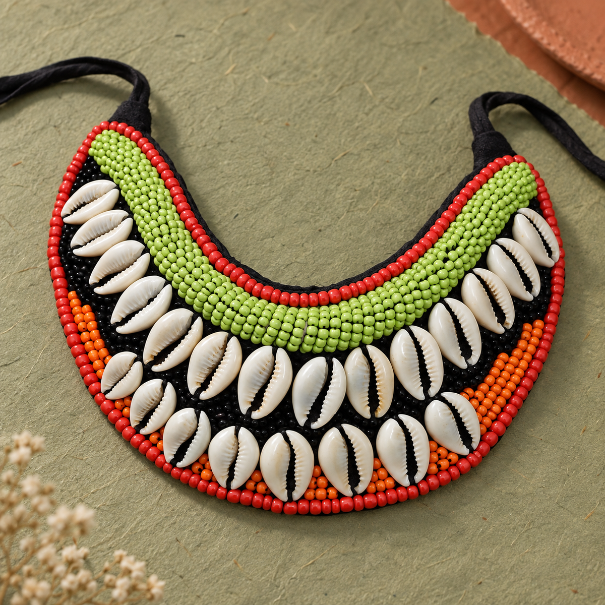 Vanra Double Cowrie Garba Necklace | MyJhumki