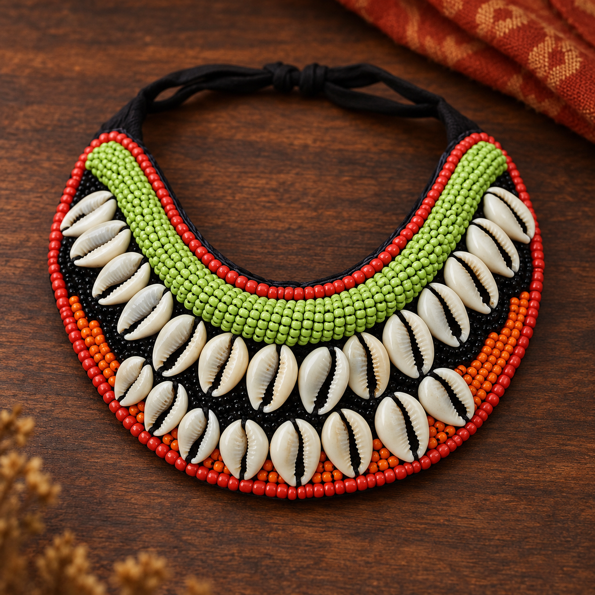 Vanra Double Cowrie Garba Necklace | MyJhumki