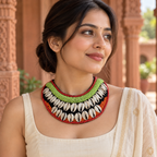 Vanra Double Cowrie Garba Necklace | MyJhumki