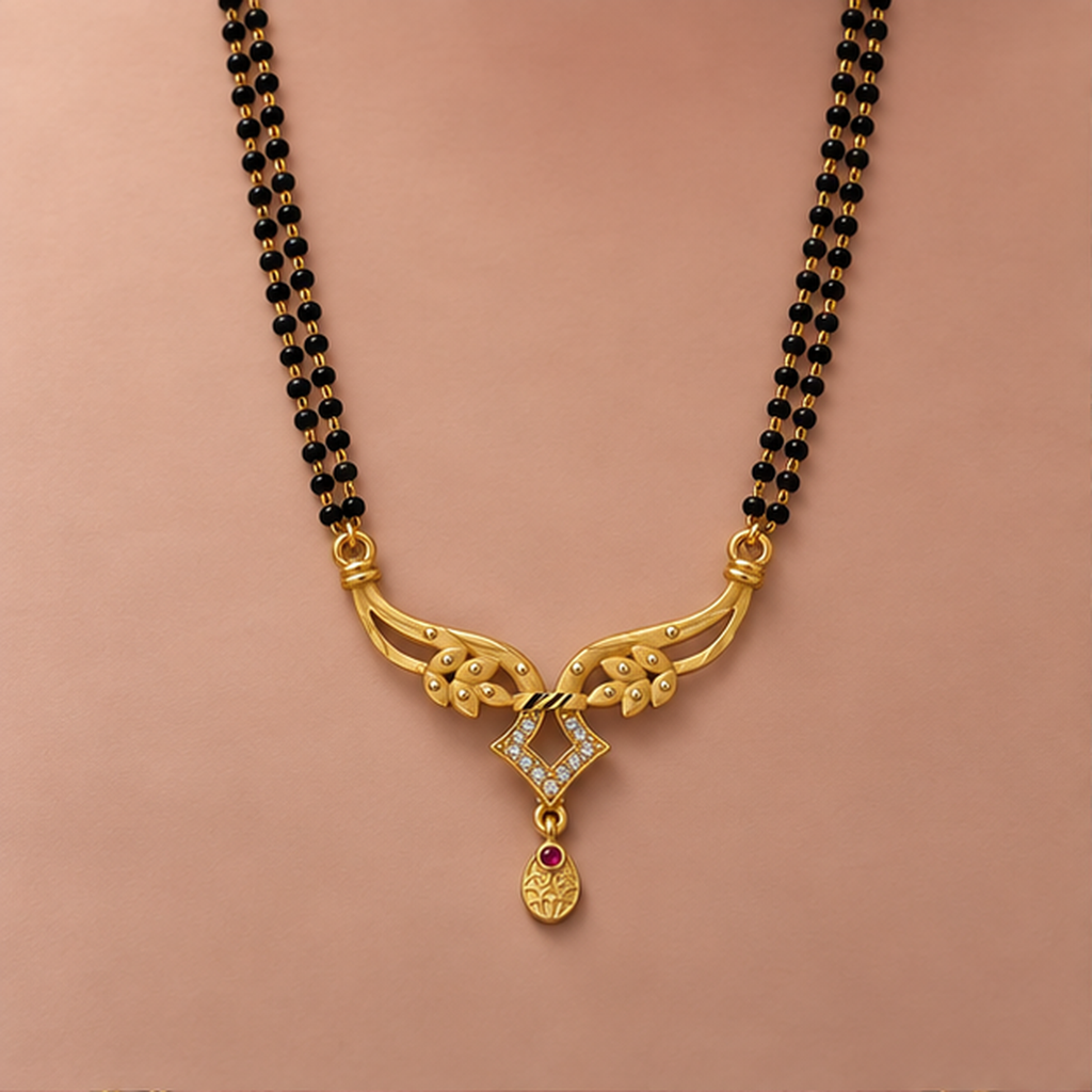 Vanya Diamond Wing Gold-Tone Mangalsutra by MyJhumki