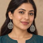 Ziya Geometric Teardrop Earrings | MyJhumki