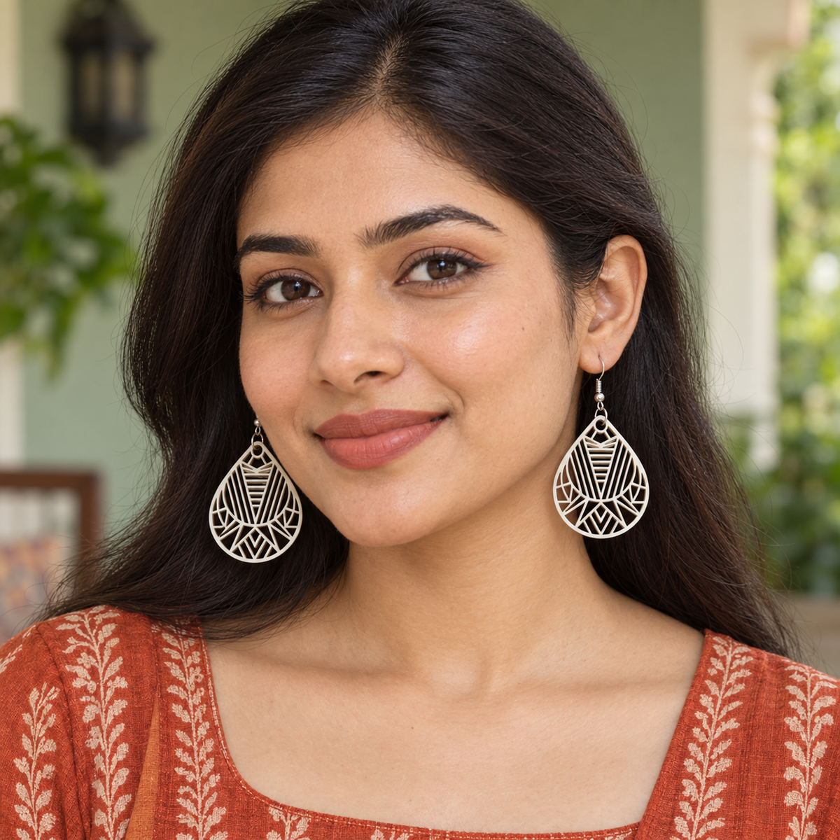 Ziya Geometric Teardrop Earrings | MyJhumki