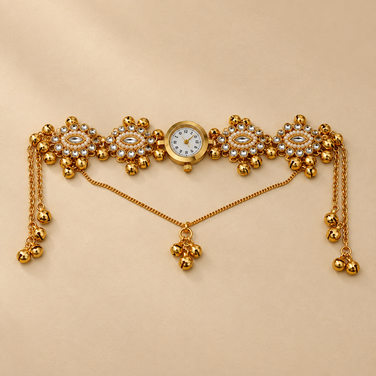 Zoon Kundan Pearl Kashmiri Jewellery Watch by MyJhumki